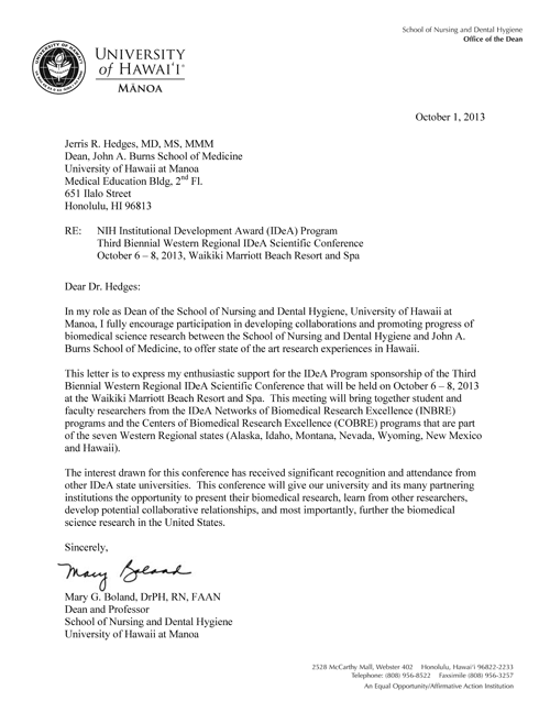 letter of support from boland